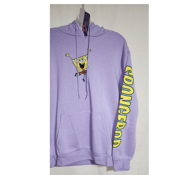 sponge bob purple hoodie men size medium-graphic is back of hoodie - Picture 3 of 6